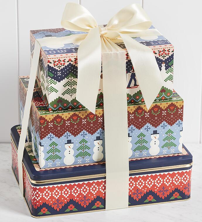 RIFLE PAPER CO. HARRY & DAVID Holiday Meat and Cheese Gift Tower 