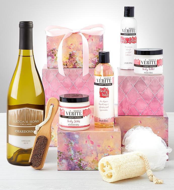 Pamper Her Spa Gift Tower with Wine