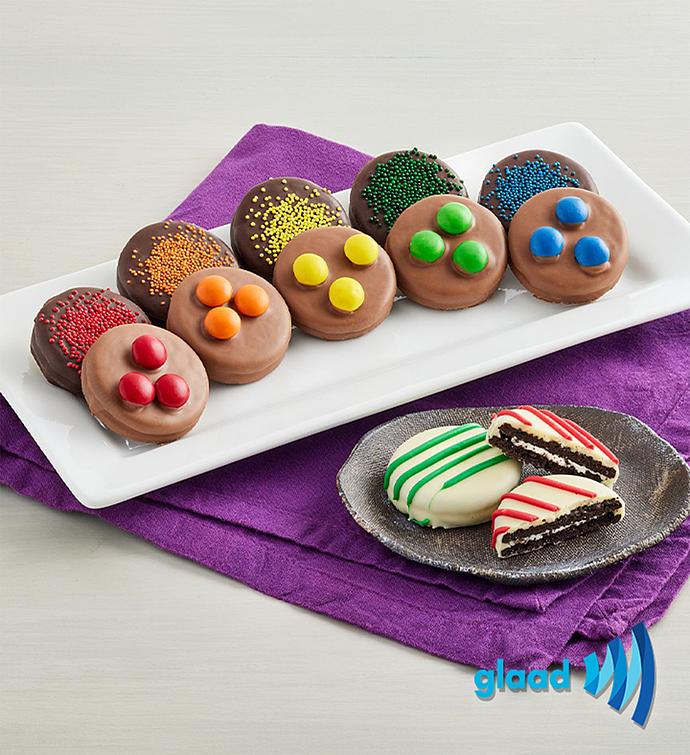 Rainbow Chocolate Covered Cookies