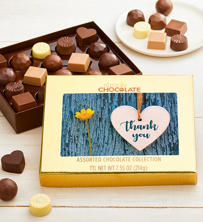 Thank You Heart 18pc Chocolate Box | SimplyChocolate.com