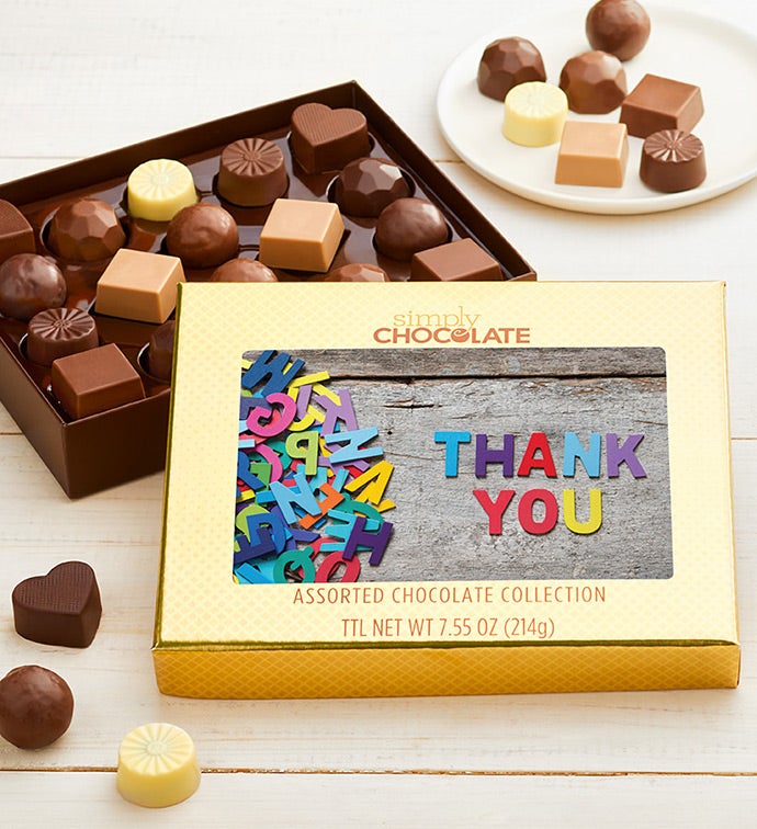 Thank You Letters 18pc Chocolate Box | SimplyChocolate.com