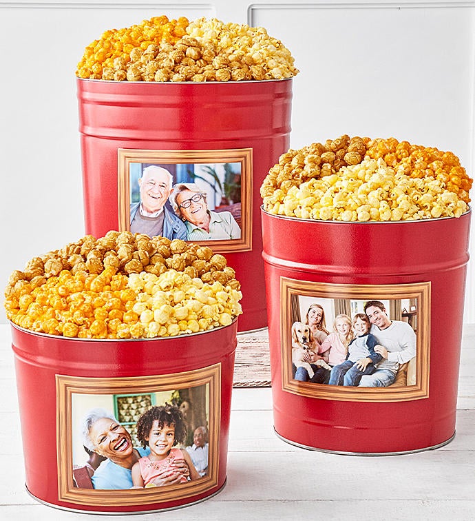 Simply Red Popcorn Tins With Photo Frame Magnet