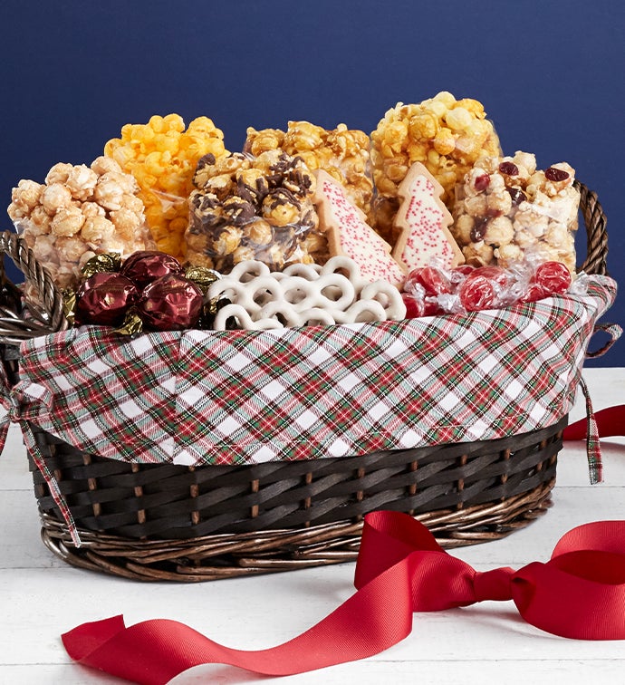 Very Merry Plaid Wreath Basket