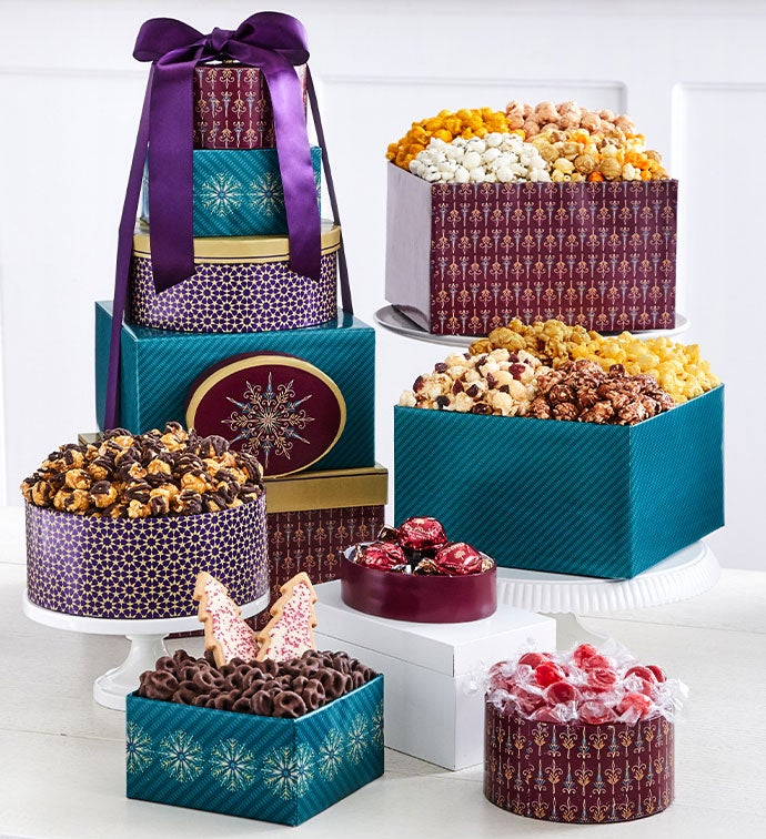 Shining Snowflake 6 Box Gift Tower