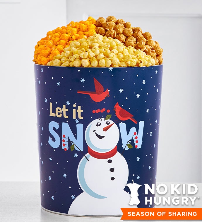 Snow Much Fun 3 1/2 Gallon Popcorn Tin