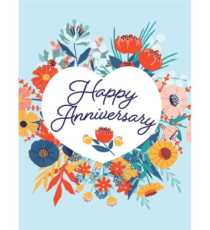 Happy Anniversary Hearts Greeting Card