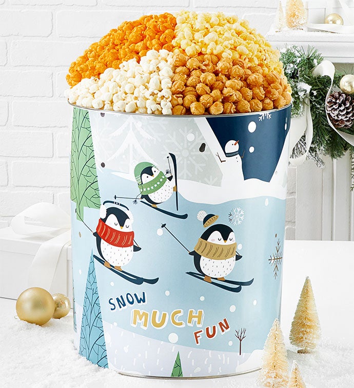 Frosty Fun 6 1/2 Gallon 4 Flavor Popcorn Tin