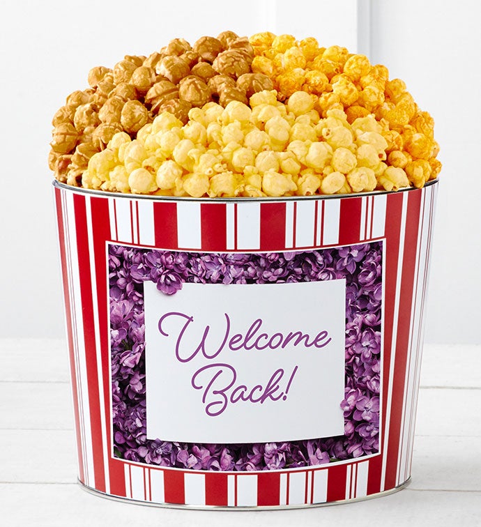 Tins With Pop® Welcome Back Flowers | The Popcorn Factory